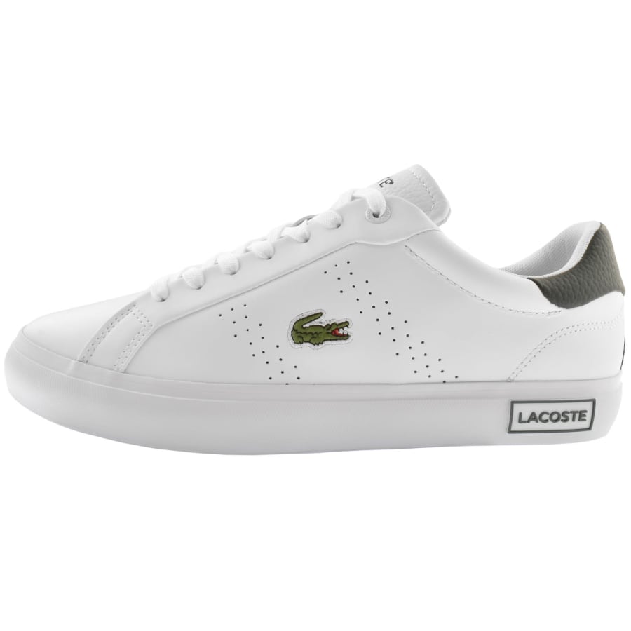 Lacoste white leather trainers outlet